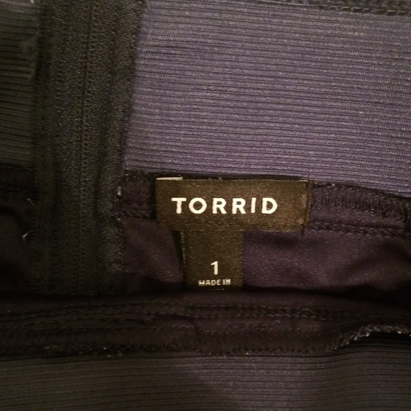 Torrid Striped Elastic Navy Full Skirt - Picture 7 of 8